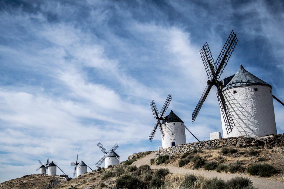 Windmühlen, Consuegra, Toledo, Spanien