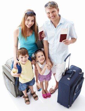 Familie auf Reisen