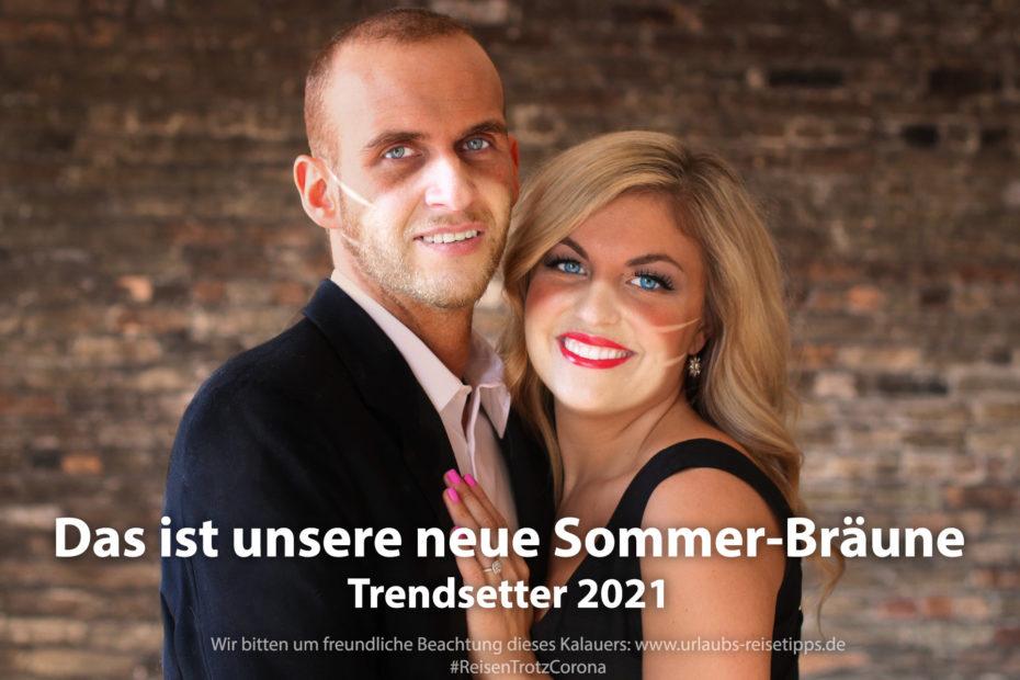 Die neue Sommer-Bräune (die Corona-Masken sparen die Bräune aus)