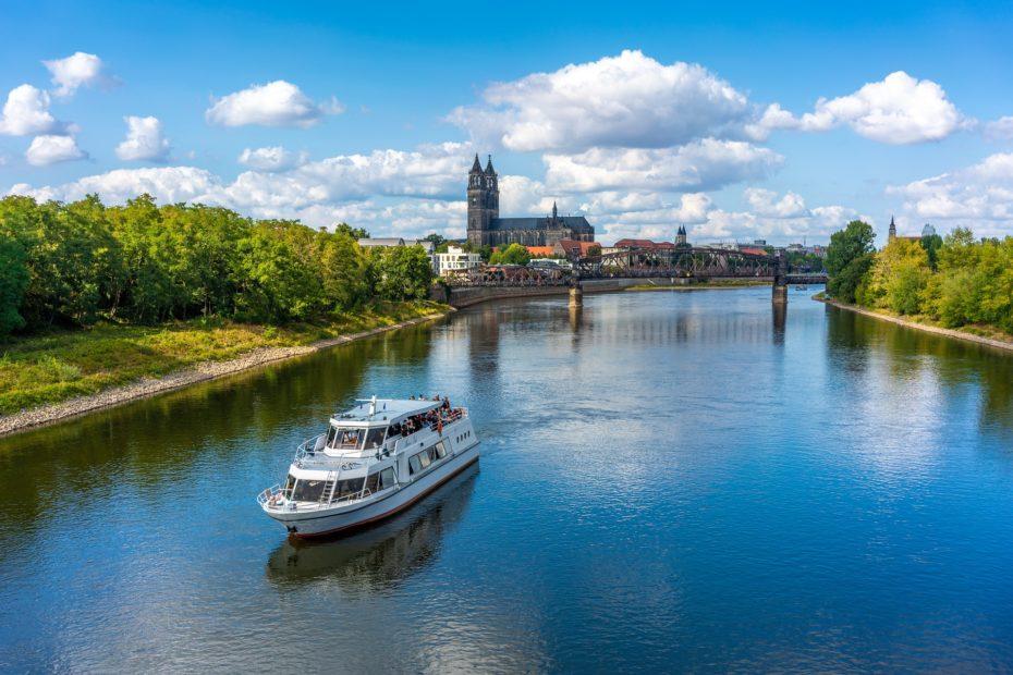 Die Elbe bei Magdeburg, Sachsen-Anhalt